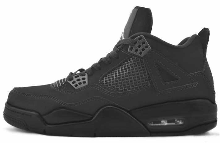 Кроссовки Nike Air Jordan 4 (IV) Black Cat Light Graphite CU1110-010 черные, замшевые