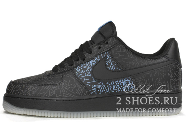 Кроссовки Nike Air Force 1 Low Computer Chip Space Jam DH5354-001 черные, кожаные