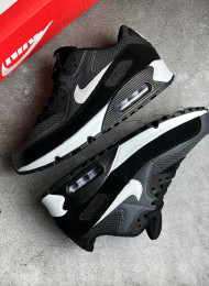 Кроссовки Nike Air Max 90 Dark Grey Black White живое фото 1